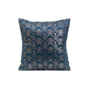 Eurofirany Gránátkék bársony párnahuzat geometrikus mintával, 40x40 cm - Párnahuzat