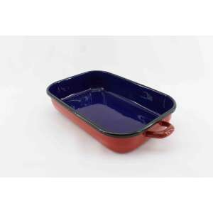 Zománcozott Tepsi - Piros/Sötétkék - 32 cm