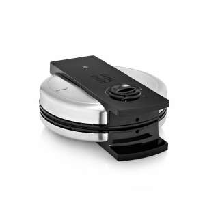 WMF Lono waffle maker, silver and black, angled view - Waffle maker