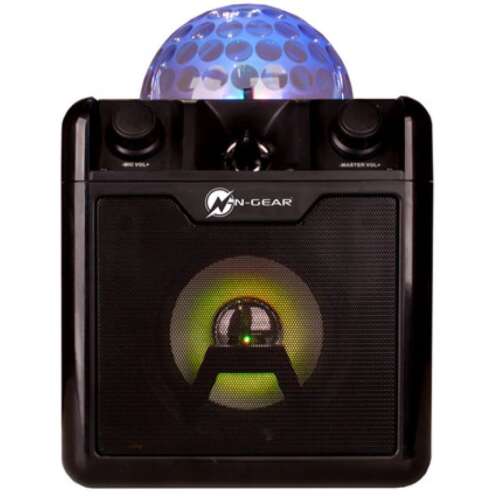 N-Gear Disco Block 410 hordozható Bluetooth hangszóró diszkógömbbel, fekete