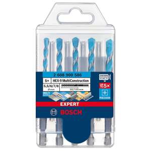 Set de burghie Bosch Expert HEX-9 MultiConstruction, 5 bucăți, 5,5/6/7/8 mm, 50/100 mm - Burghie