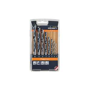 Set de burghie pentru lemn Alpen 600092100 TM 8, 8 bucăți, dimensiuni 3, 4, 5, 6, 7, 8, 9, 10 mm - Burghie