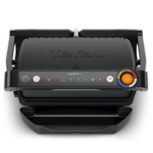 Tefal OptiGrill+ GC717810 Inteligentný kontaktný gril, Čierny, pohľad spredu