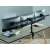 Equip 650158 Triple Monitor Desk Mount, black, for 17-32 inch screens, mounted on a desk