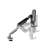 Equip 650161 dual monitor desk mount, silver, for 17-32 inch screens, showing the arm's movement