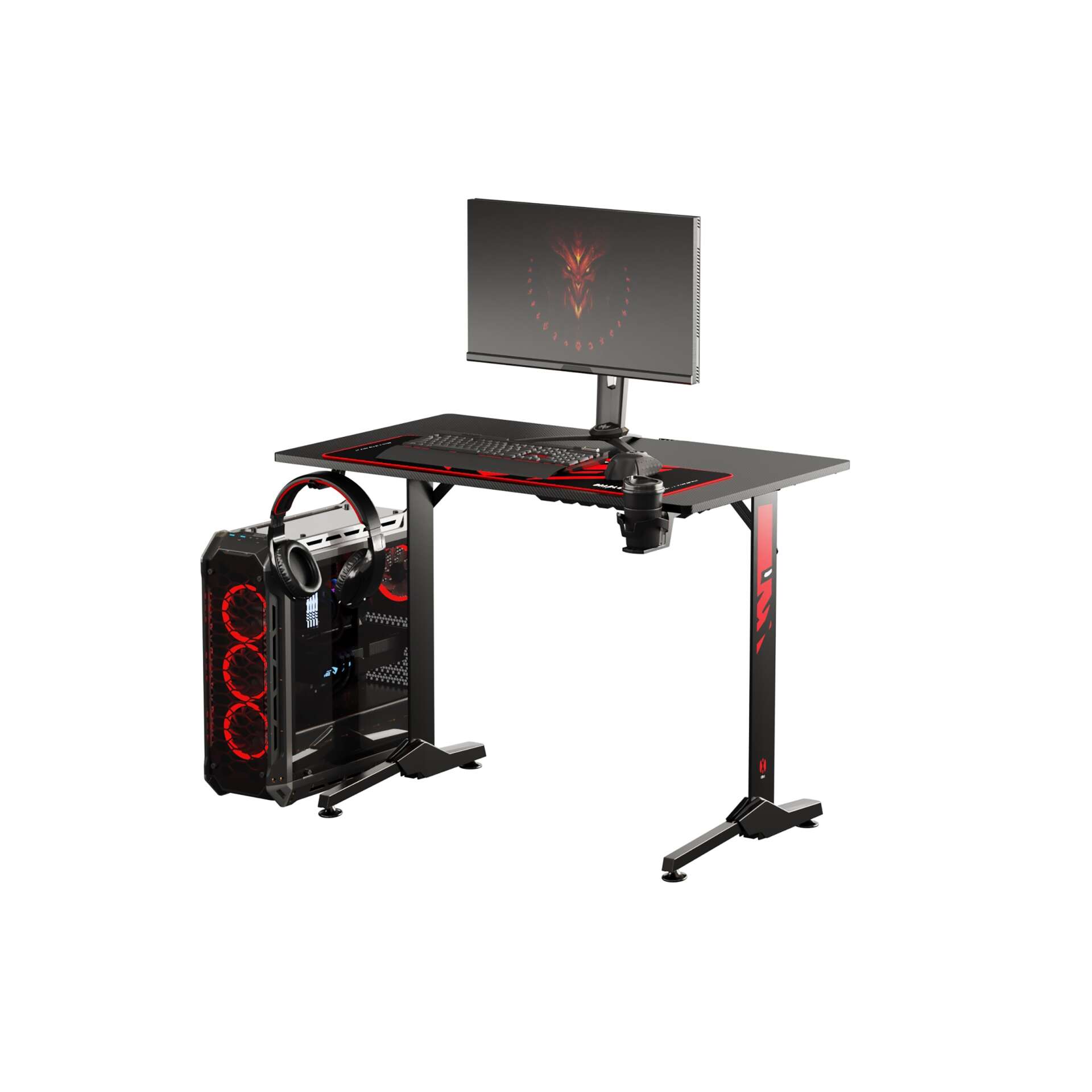 Diablo x-mate 1000 gamer asztal - fekete/piros