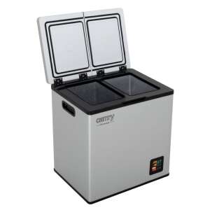 Camry CR 8076 tragbarer Kühlschrank mit Kompressor, silber, offener Deckel, Seitenansicht - Lebensmittel- & Getränkebehälter