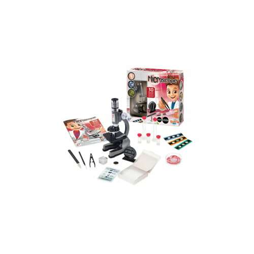 BUKI Microscope 30 Experiments STEM Toy, 200x 600x 1200x magnification, with accessories, for kids