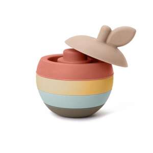 Magni 5 részes szilikon alma építő játék babáknak, tökéletes a finommotoros készségek és a színfelismerés fejlesztéséhez - Magni