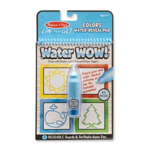 Melissa & Doug On The Go Water Wow! Ploča za otkrivanje boja vodom, 4 ponovno upotrebljive ploče & punjivo pero s vodom, od 4 godine - Melissa & Doug