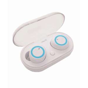 iLike IBE01 Vezeték nélküli Bluetooth fülhallgató töltőtokkal, fehér/kék - ILike