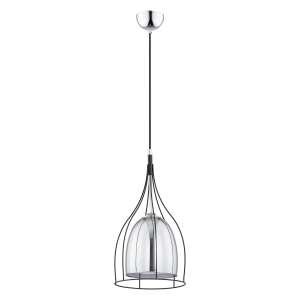 ADVITI Adele 1P AD-LD-6222BE27S schwarze Pendelleuchte mit Chromglas-Schirm - Adviti