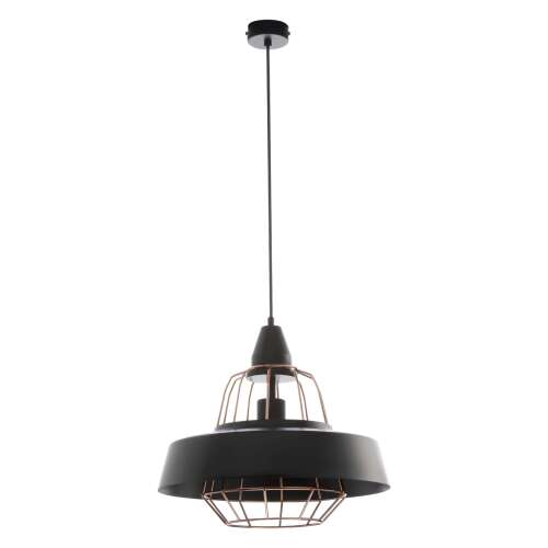 ADVITI Rocco 1P black pendant lamp with copper cage, E27 socket, max 60W