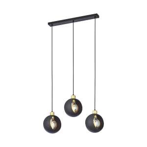 Lampă suspendată ADVITI Jala 3p neagră cu 3 abajururi rotunde, soclu E27, max 3 x 15W - Lustre și pendule