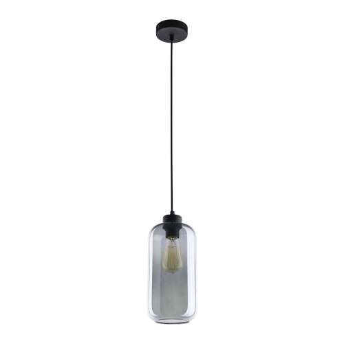 ADVITI Lazio 1p AD-LD-6228BE27S black pendant light with clear glass shade