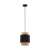 ADVITI Lana 200 1p black pendant light with rattan shade