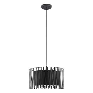 Lampă suspendată ADVITI Navi 400 1p neagră cu abajur din stofă - Lustre și pendule