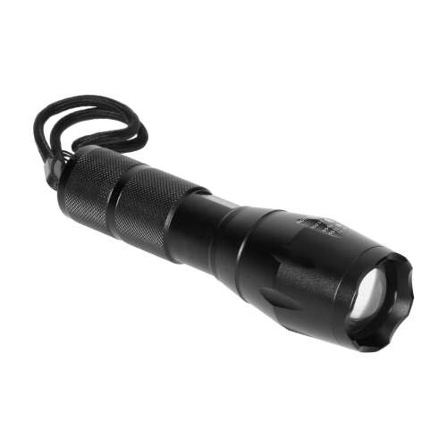 VIRONE LT-5 LED flashlight, black, 10W, 800 lumens, zoom, 5 modes