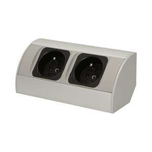 Orno OR-AE-1303/G GS Priză, dublă, 230V, 3680W, cablu de 0,5 m, gri - Conectori și mufe