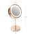 Oglinzi cosmetice și de machiaj cu iluminare LED aurie roz, rotire 360 de grade, mărire 1x și 5x, The Beauty Specialists, arătând dimensiunile