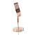 Side view of the rose gold illuminated cosmetic and makeup mirror with LED lights, 360 degree swivel, 1x and 5x magnification, The Beauty Specialists