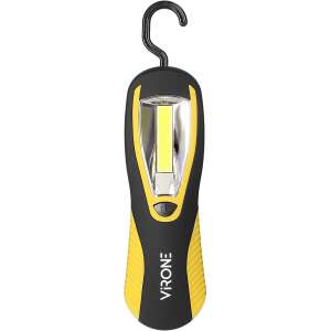 VIRONE WL-7 LED COB Pracovné svetlo, 3W, 200 lúmenov, 3 x AA, čierna a žltá, s háčikom a magnetom - Pracovné svetlá
