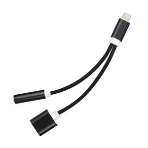 Adapter für Kopfhörer / Audio + Laden iPhone7 - Jack 35mm schwarz 97709190 - OEM USB-Konverter
