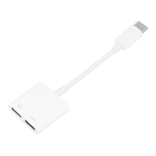 Type C - 2 x Type C audio adapter for charging white