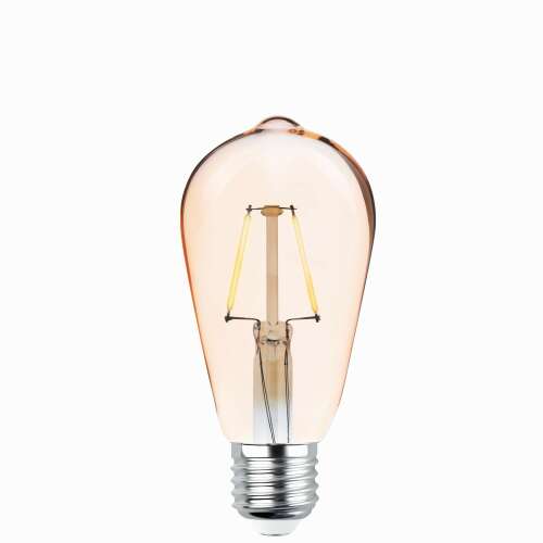 Bec LED cu Filament Forever Light E27 ST64 4W 2200K 400lm COG Auriu, lumină albă caldă, echivalent 35W, bec LED, bec, bec cu filament, bec vintage, bec decorativ