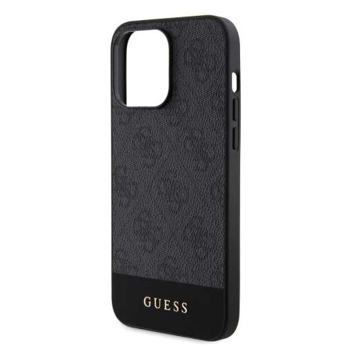 Guess fekete iPhone 15 Pro (6.1) PU 4G Stripe MagSafe tok - Guess
