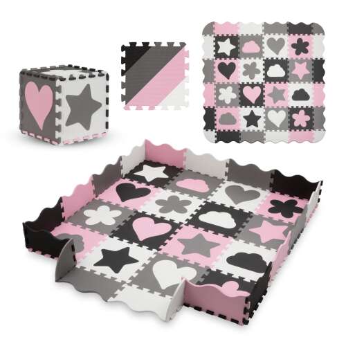 Kidwell Happy Love Sponge puzzle 150x150cm (36ks 30x30cm) #pink-black 36274280