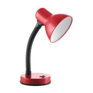 Lampa de birou VIRONE FUPI DL-4/R, E27, 40 W, IP20, cablu 1 m, brat flexibil, rosu/negru