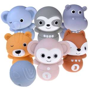 Joc de bowling Zoo Rollers de la Mayblon, un set de 6 pinițe de bowling cu animale colorate și o minge, perfect pentru bebeluși - Ramiz Jocuri de îndemânare în aer liber