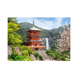Seiganto-ji templom tájkép, festői kilátás a japán templomra és vízesésre - Castorland Puzzle