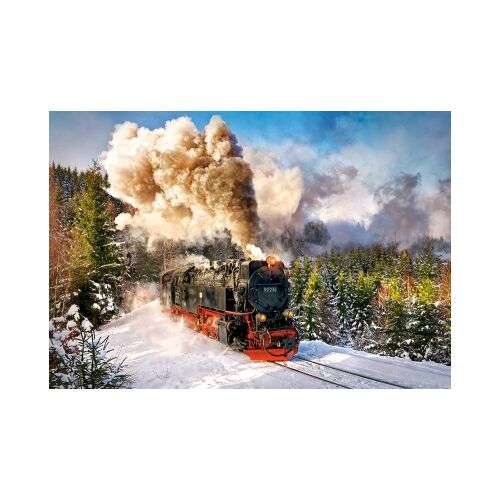 Hotové puzzle Castorland 1000 dielikov parný vlak