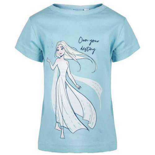 Disney Jégvarázs Elsa türkiz színű lány póló, rajta a Jégvarázs 2-ből Elsa, a felirattal: 'Own your destiny' - Gyerek póló