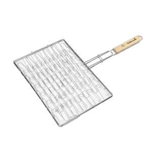 Ruszt do grilla Barbecook, uniwersalny, ze stali nierdzewnej, z drewnianym uchwytem - Grillowanie i gotowanie na świeżym powietrzu