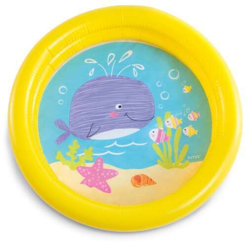 Intex felfújható bébimedence, bálna mintával, sárga