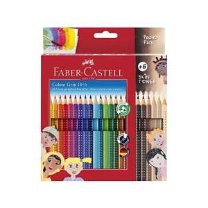 Zestaw kredek Faber-Castell Colour Grip 24 sztuki, w tym 6 kredek w odcieniach skóry - Toll & Ceruza