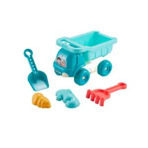 Blauer Kipplaster mit Schaufel, Rechen und Formen für Kindersandkastenspiel - Strandartikel