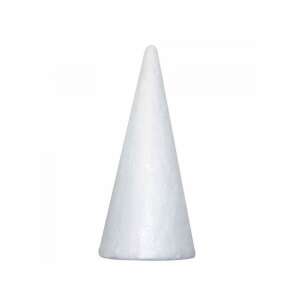 PlayBox Dekorációs Hungarocell Habkúp Karácsonyhoz, 150mm, Fehér, DIY Karácsonyfa Készítés - Playbox