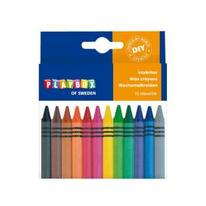 PlayBox 12er Pack Wachsmalstifte, 0,8 cm dick, perfekt zum Ausmalen und Zeichnen - Crayons