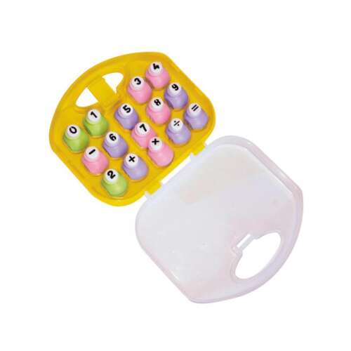 Set de perforatoare PlayBox cu 15 numere și simboluri matematice, perfect pentru copiii care învață matematică