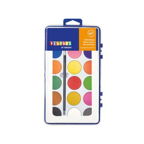 PlayBox of Sweden 18 color watercolors paint set with brush