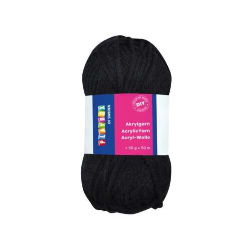 PlayBox of Sweden fekete akril fonal, 50g, 50m