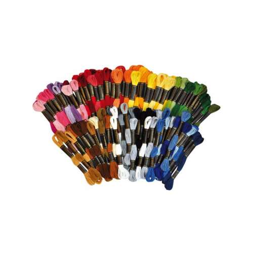 Pamut Hímzőfonal Szett - 100 db, 42 Szín