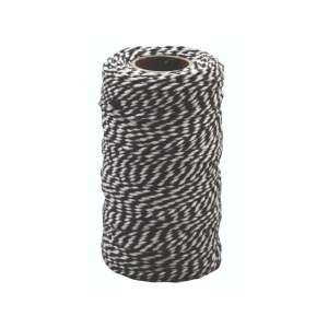 Fekete-fehér csíkos pamutzsinór, 100m-es tekercs - Fonal