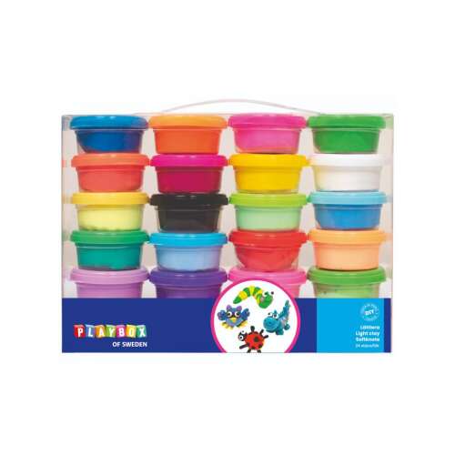 Set de plastilină Playbox of Sweden 24 bucăți, uscare la aer, culori asortate