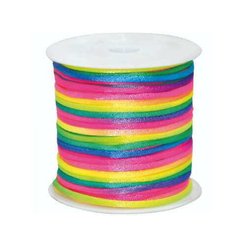 Szivárványos fonal tekercs, 50 méter, ajándékcsomagoláshoz és kézműves projektekhez