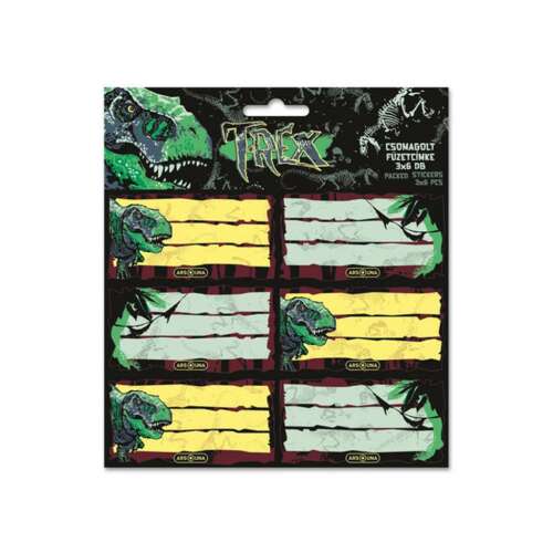 Ars Una T-Rex Dinosaurier-Fächer-Etiketten, 3 Packungen mit je 6 Etiketten